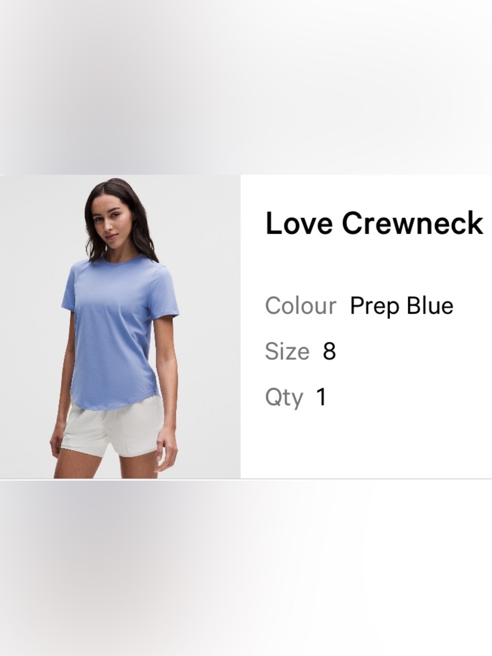 EUC | Lululemon Love Crewneck Tee | Prep Blue | 8